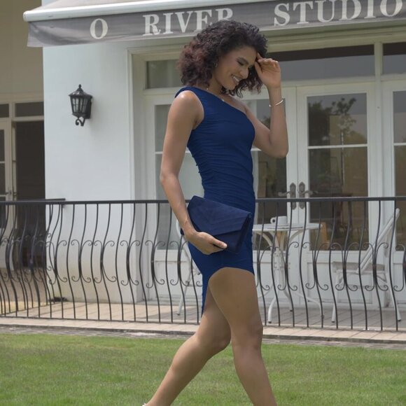 Evening Bag for Women, Suede Envelope Evening Purses Crossbody Shoulder Clutch B - Picture 3 of 8